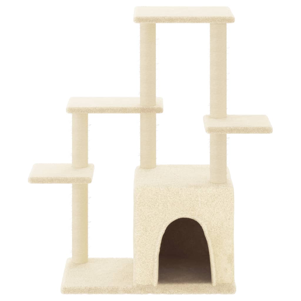 vidaXL Árvore para gatos c/ postes arranhadores sisal 97,5 cm creme