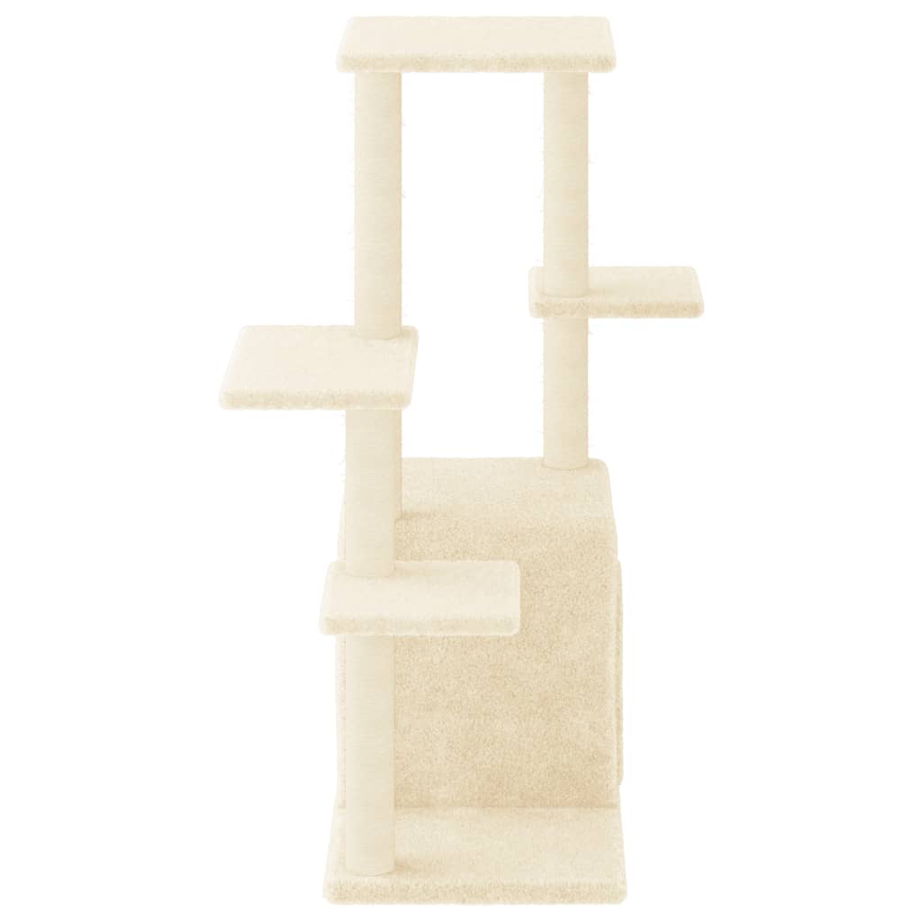vidaXL Árvore para gatos c/ postes arranhadores sisal 97,5 cm creme