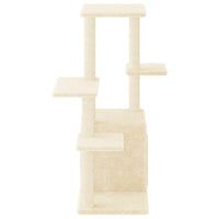 vidaXL Árvore para gatos c/ postes arranhadores sisal 97,5 cm creme