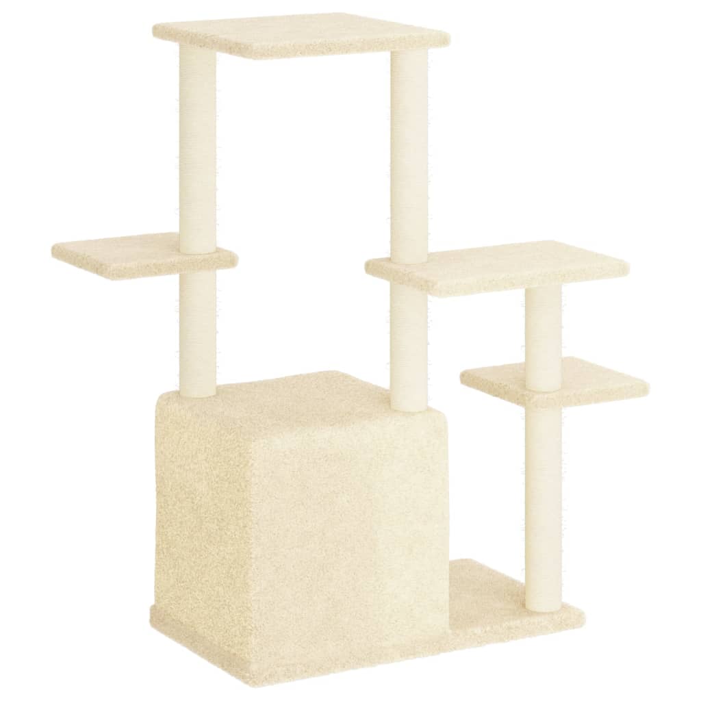 vidaXL Árvore para gatos c/ postes arranhadores sisal 97,5 cm creme