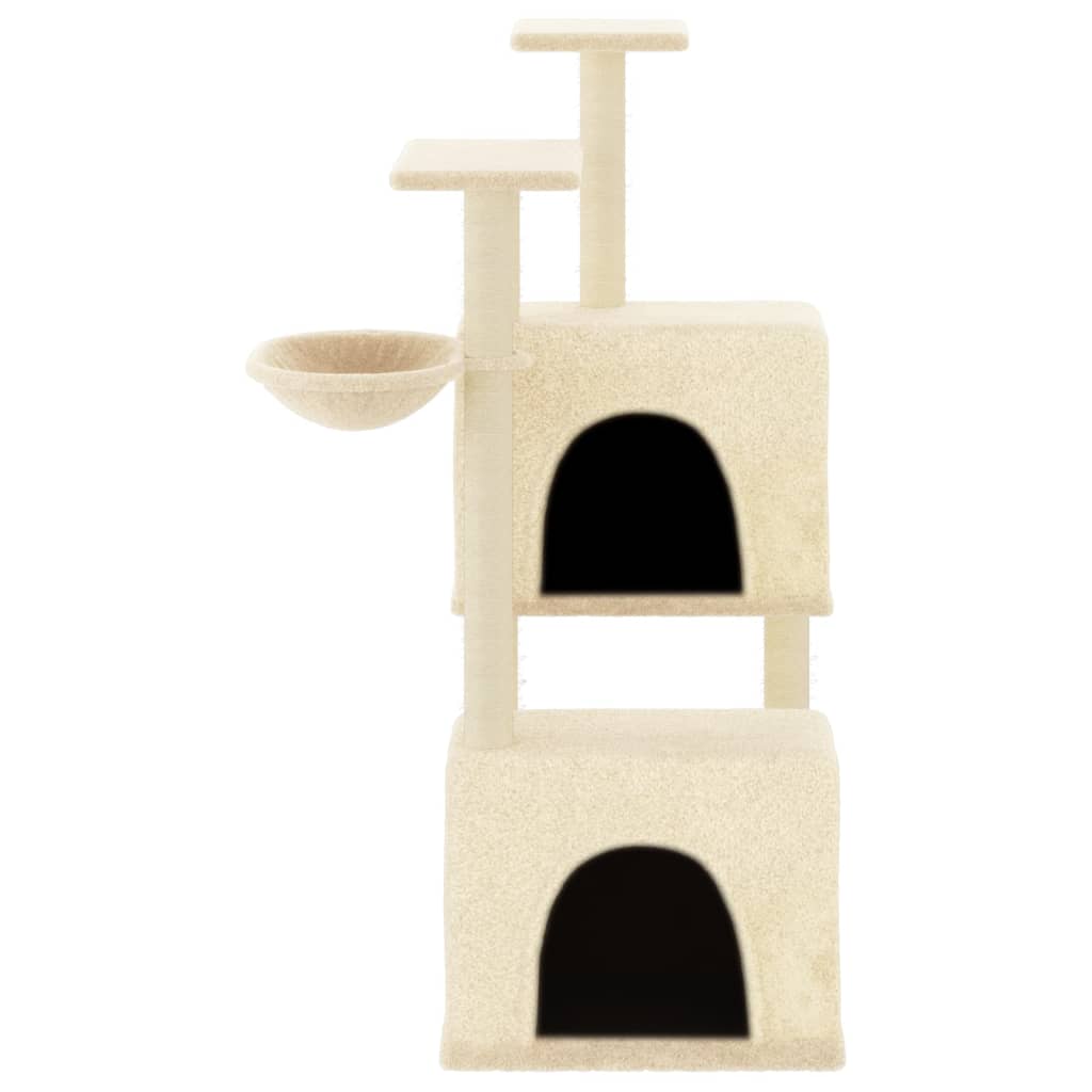vidaXL Árvore para gatos c/ postes arranhadores sisal 122 cm cor creme