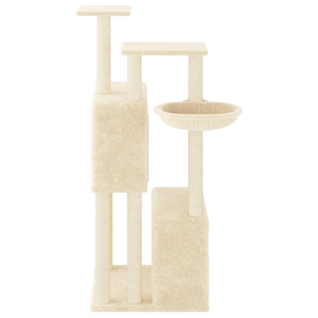 vidaXL Árvore para gatos c/ postes arranhadores sisal 122 cm cor creme