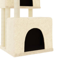 vidaXL Árvore para gatos c/ postes arranhadores sisal 122 cm cor creme