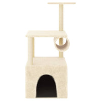 vidaXL Árvore para gatos c/ postes arranhadores sisal 109,5 cm creme