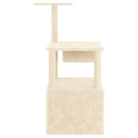 vidaXL Árvore para gatos c/ postes arranhadores sisal 109,5 cm creme