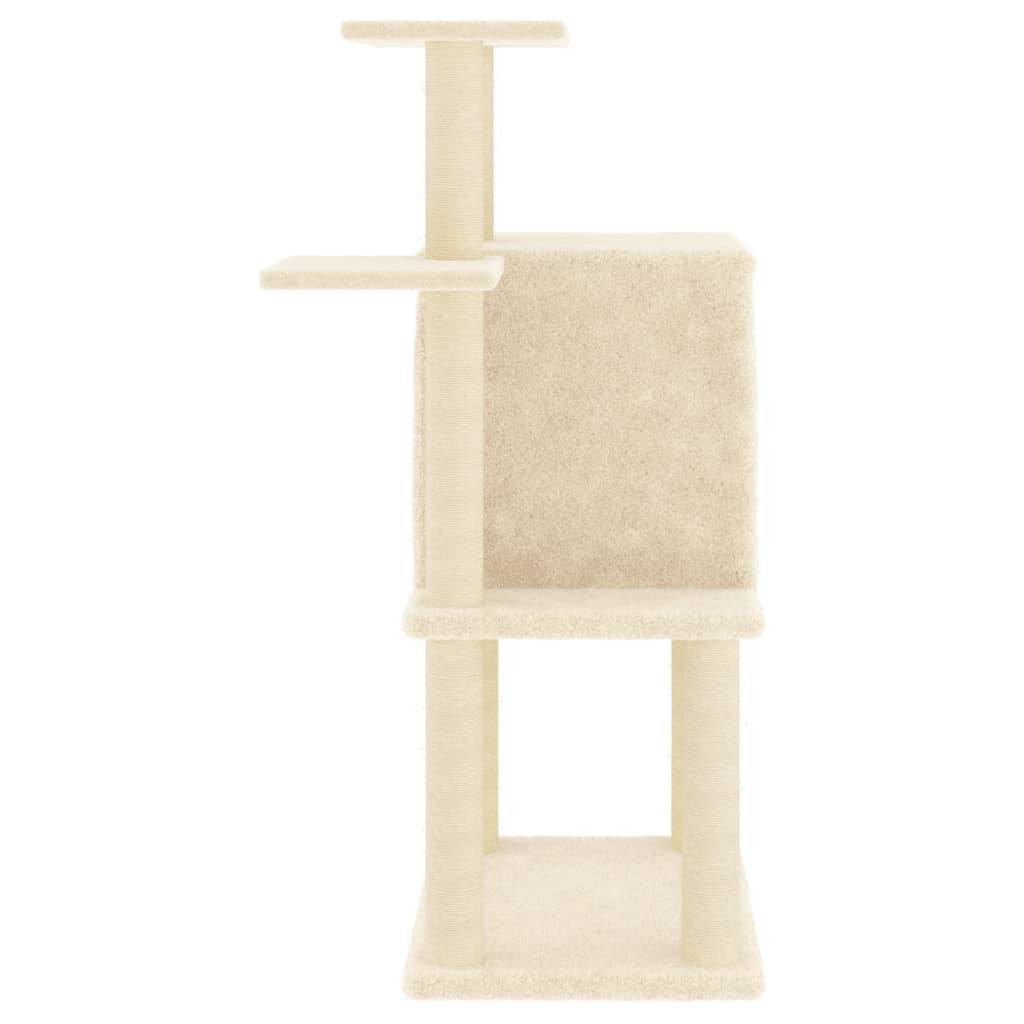 vidaXL Árvore p/ gatos c/ postes arranhadores sisal 97 cm cor creme