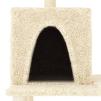vidaXL Árvore p/ gatos c/ postes arranhadores sisal 167 cm cor creme