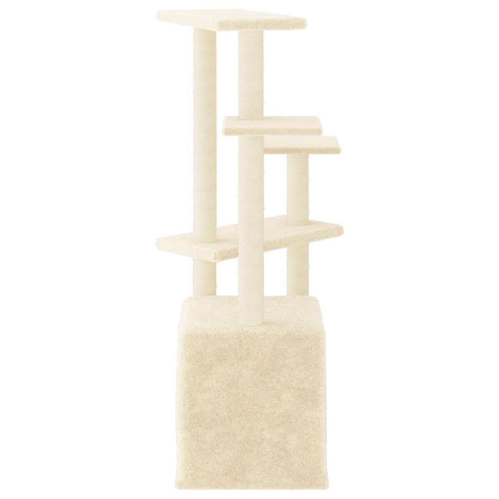 vidaXL Árvore para gatos c/ postes arranhadores sisal 107,5 cm creme