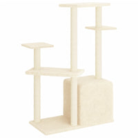 vidaXL Árvore para gatos c/ postes arranhadores sisal 107,5 cm creme