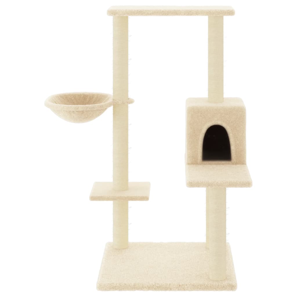 vidaXL Árvore para gatos c/ postes arranhadores sisal 95 cm cor creme
