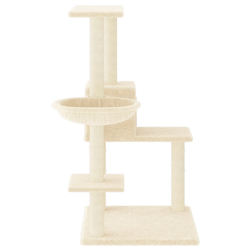 vidaXL Árvore para gatos c/ postes arranhadores sisal 95 cm cor creme
