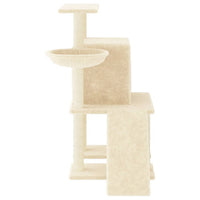 vidaXL Árvore para gatos c/ postes arranhadores sisal 96,5 cm creme