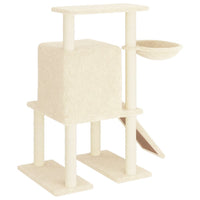 vidaXL Árvore para gatos c/ postes arranhadores sisal 96,5 cm creme
