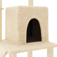 vidaXL Árvore para gatos c/ postes arranhadores sisal 96,5 cm creme