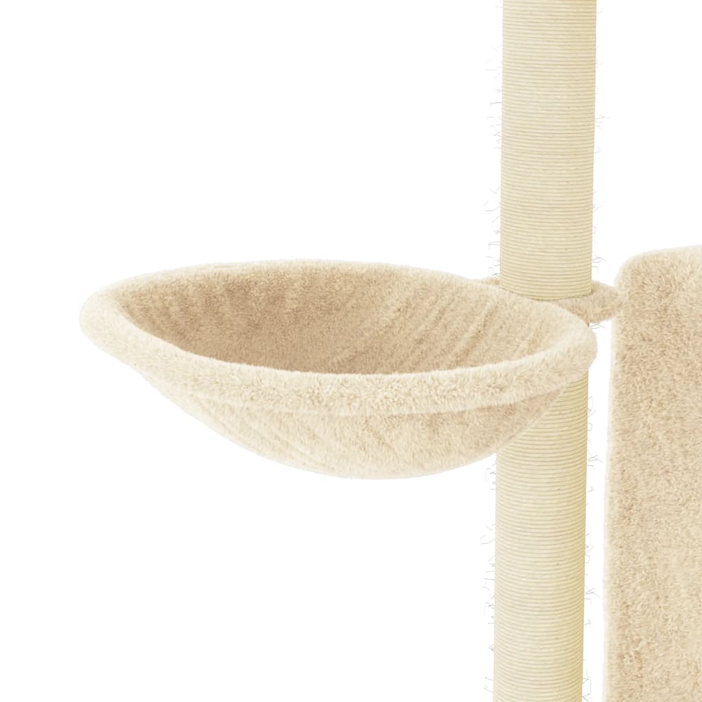 vidaXL Árvore para gatos c/ postes arranhadores sisal 96,5 cm creme