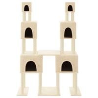 vidaXL Árvore para gatos c/ postes arranhadores sisal 199 cm cor creme