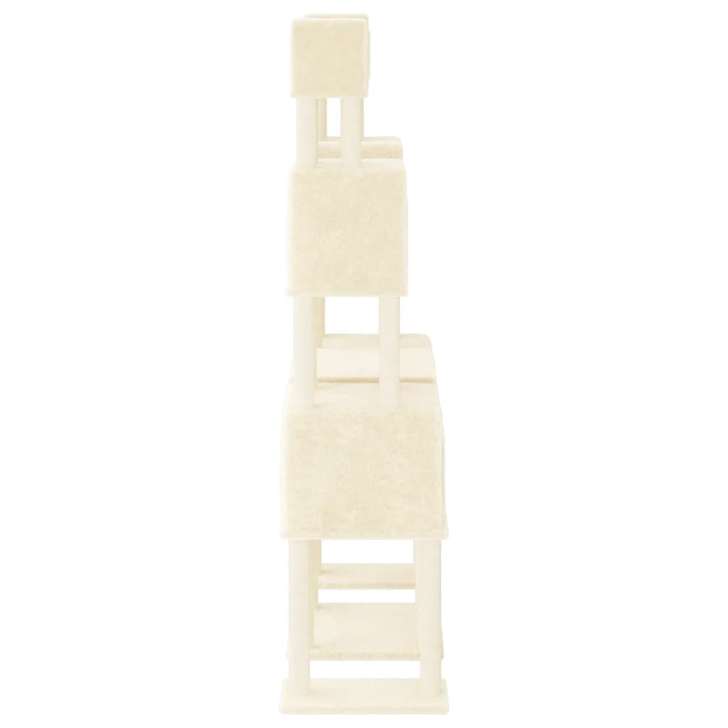vidaXL Árvore para gatos c/ postes arranhadores sisal 199 cm cor creme