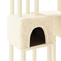vidaXL Árvore para gatos c/ postes arranhadores sisal 199 cm cor creme