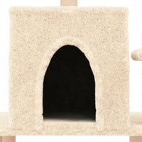vidaXL Árvore para gatos c/ postes arranhadores sisal 122 cm cor creme