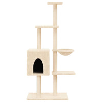 vidaXL Árvore p/ gatos c/ postes arranhadores sisal 145 cm cinza-claro