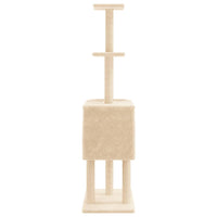 vidaXL Árvore p/ gatos c/ postes arranhadores sisal 145 cm cinza-claro