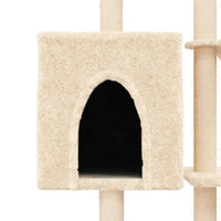 vidaXL Árvore p/ gatos c/ postes arranhadores sisal 145 cm cinza-claro