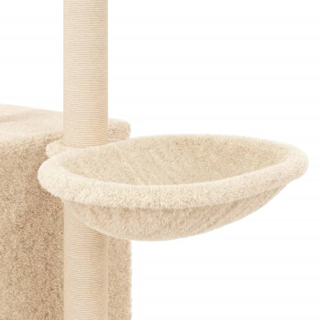 vidaXL Árvore p/ gatos c/ postes arranhadores sisal 145 cm cinza-claro