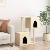 vidaXL Árvore para gatos c/ postes arranhadores sisal 86 cm cor creme