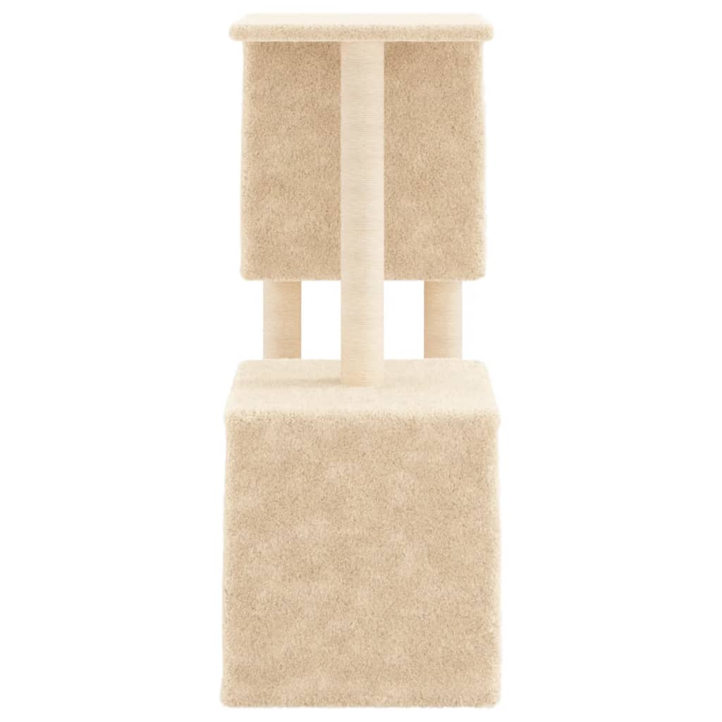 vidaXL Árvore para gatos c/ postes arranhadores sisal 86 cm cor creme