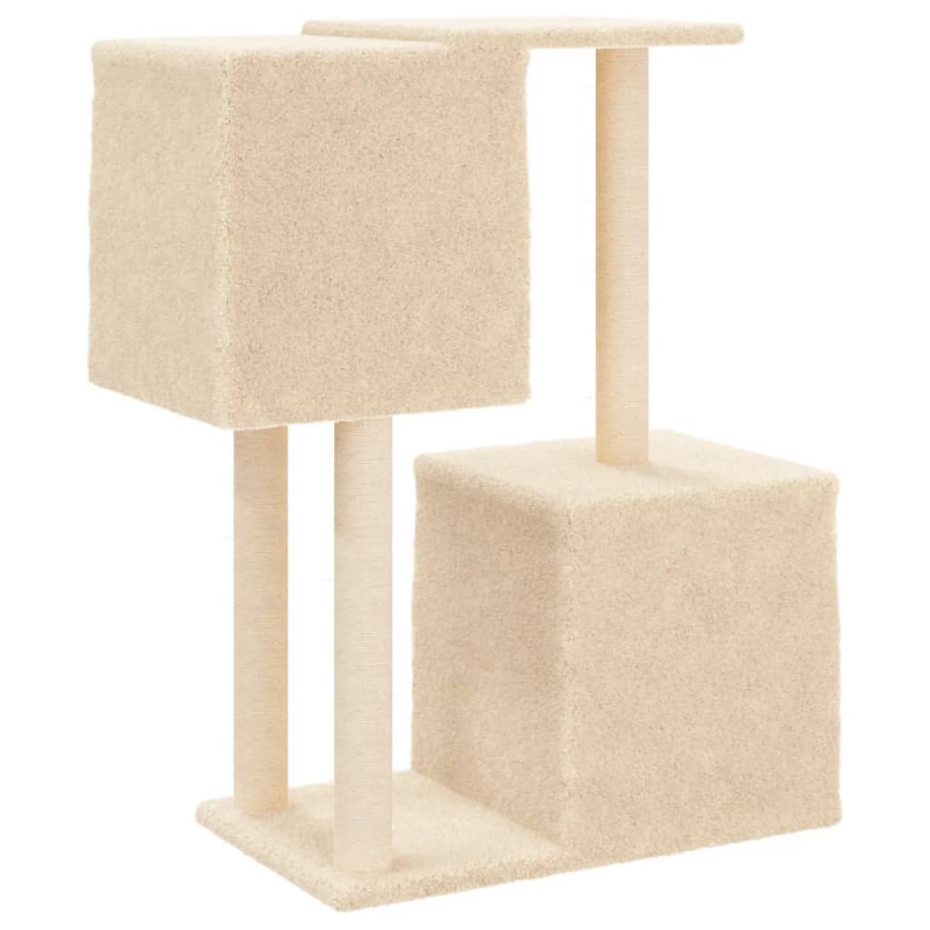 vidaXL Árvore para gatos c/ postes arranhadores sisal 86 cm cor creme
