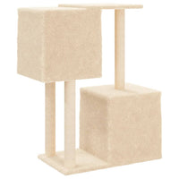 vidaXL Árvore para gatos c/ postes arranhadores sisal 86 cm cor creme