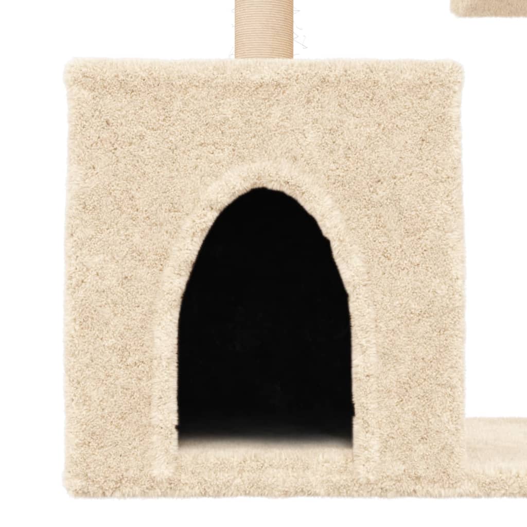 vidaXL Árvore para gatos c/ postes arranhadores sisal 86 cm cor creme