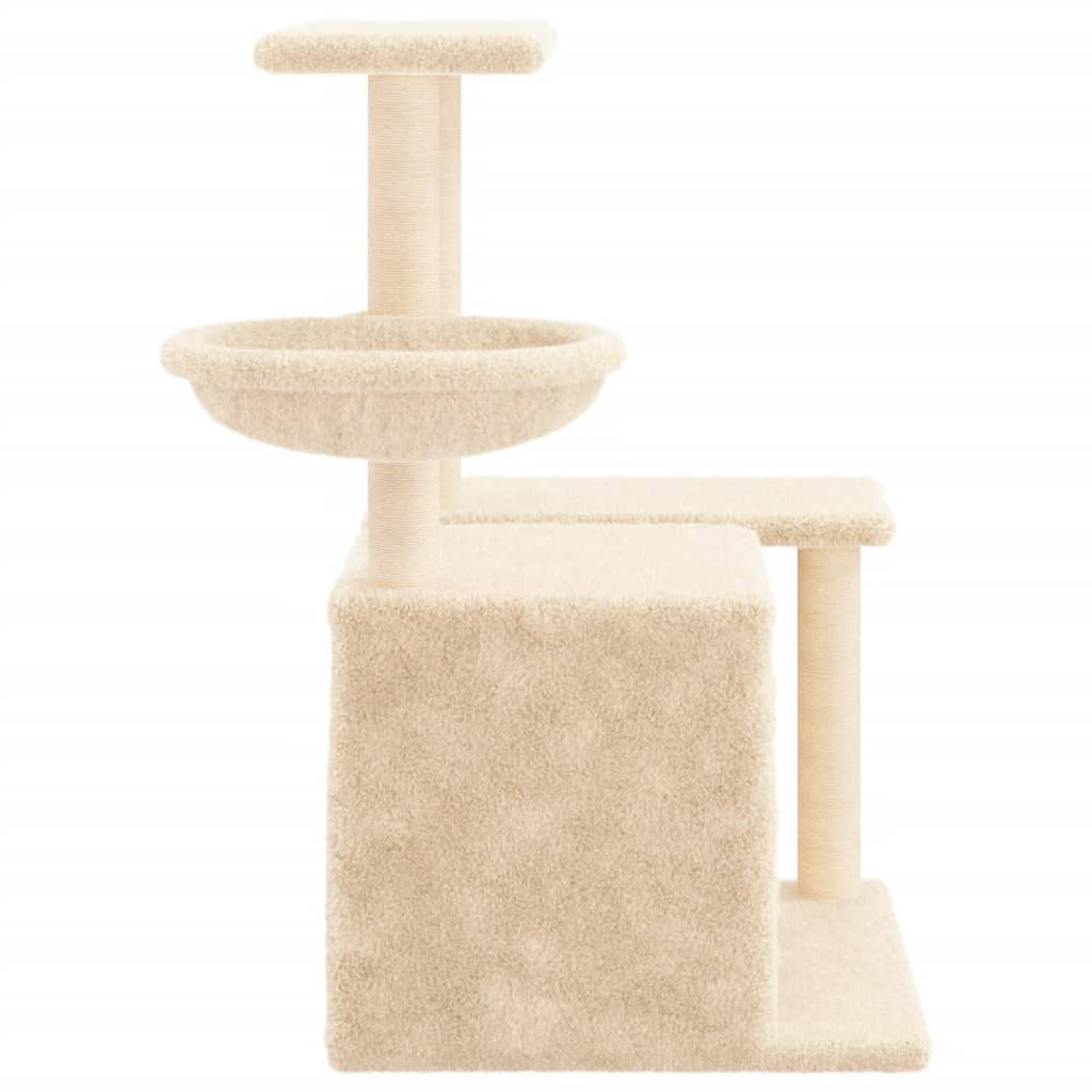 vidaXL Árvore p/ gatos c/ postes arranhadores sisal 83 cm cinza-claro
