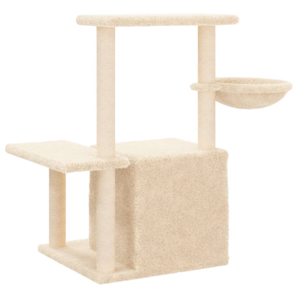 vidaXL Árvore p/ gatos c/ postes arranhadores sisal 83 cm cinza-claro
