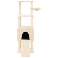 vidaXL Árvore para gatos c/ postes arranhadores sisal 153 cm cor creme
