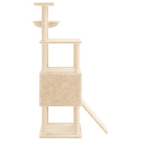 vidaXL Árvore para gatos c/ postes arranhadores sisal 153 cm cor creme