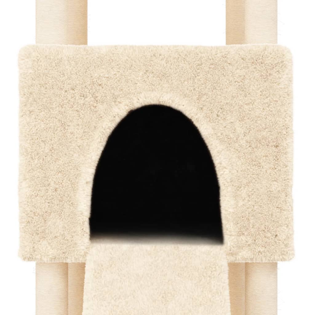 vidaXL Árvore para gatos c/ postes arranhadores sisal 153 cm cor creme