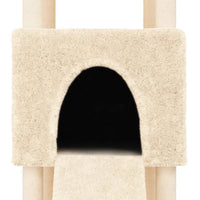 vidaXL Árvore para gatos c/ postes arranhadores sisal 153 cm cor creme