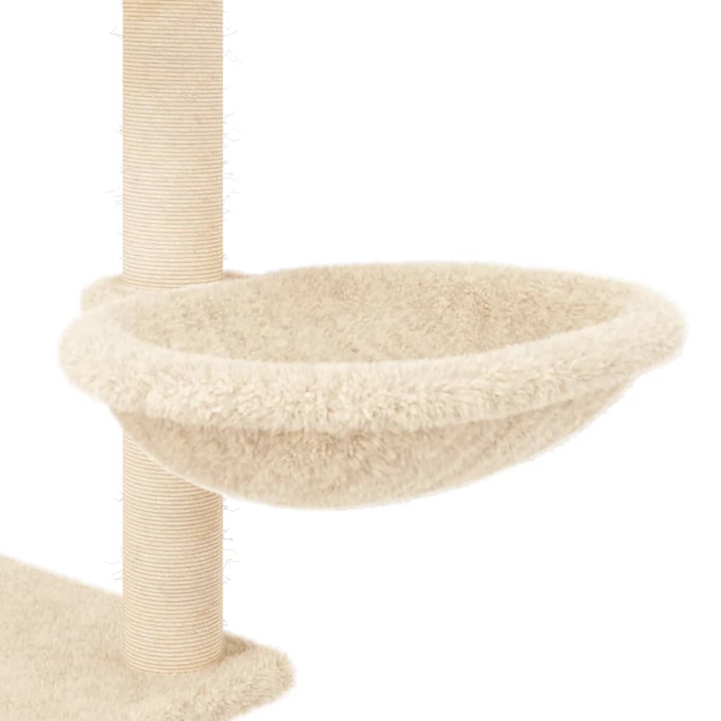 vidaXL Árvore para gatos c/ postes arranhadores sisal 153 cm cor creme