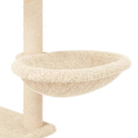 vidaXL Árvore para gatos c/ postes arranhadores sisal 153 cm cor creme