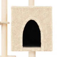 vidaXL Árvore para gatos c/ postes arranhadores sisal 117 cm cor creme