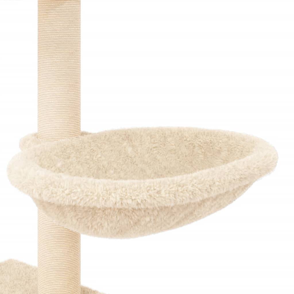 vidaXL Árvore para gatos c/ postes arranhadores sisal 117 cm cor creme