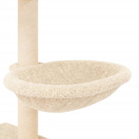 vidaXL Árvore para gatos c/ postes arranhadores sisal 117 cm cor creme
