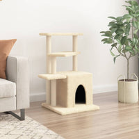 vidaXL Árvore para gatos c/ postes arranhadores sisal 83,5 cm creme