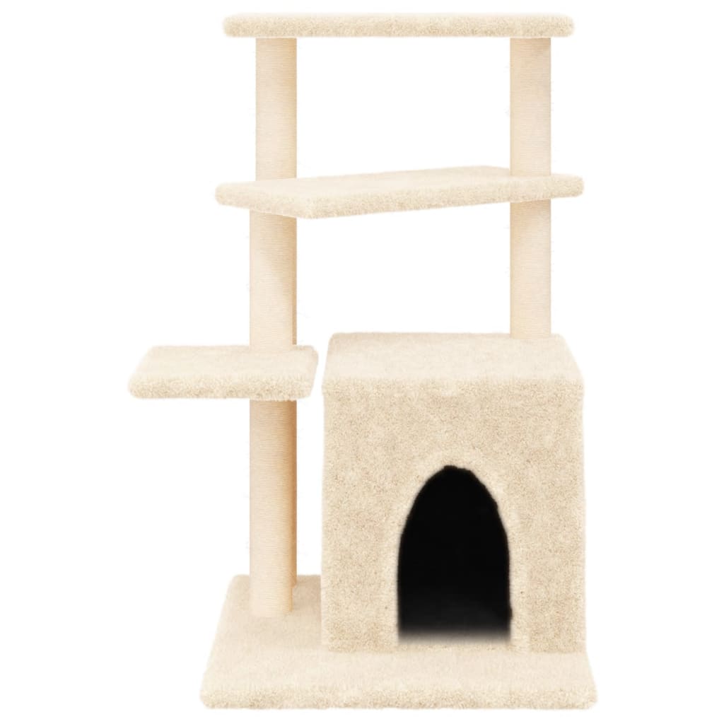 vidaXL Árvore para gatos c/ postes arranhadores sisal 83,5 cm creme