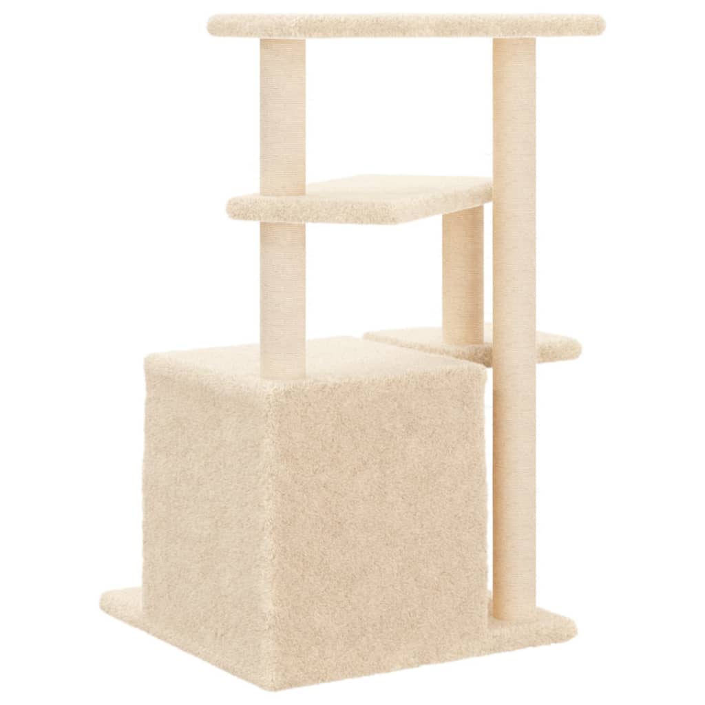 vidaXL Árvore para gatos c/ postes arranhadores sisal 83,5 cm creme