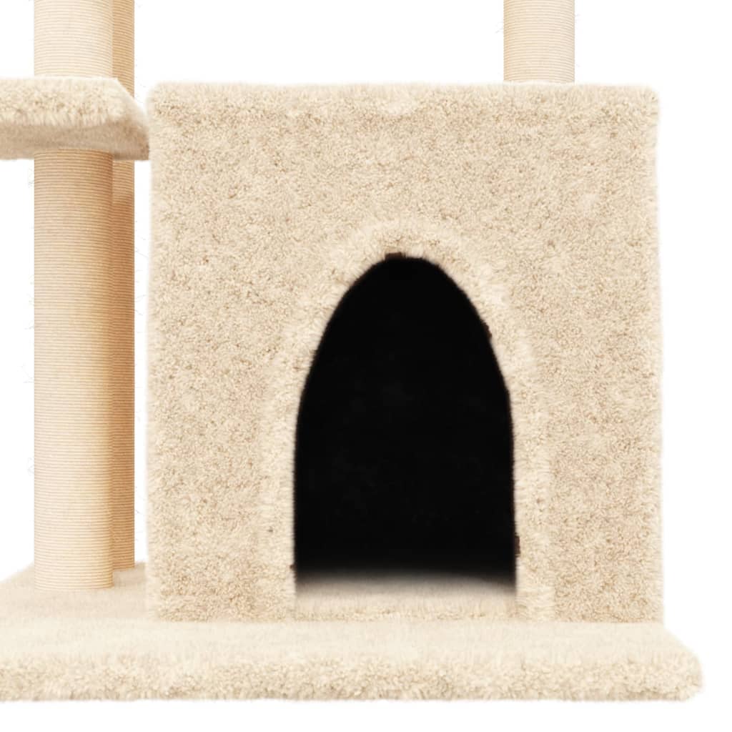 vidaXL Árvore para gatos c/ postes arranhadores sisal 83,5 cm creme