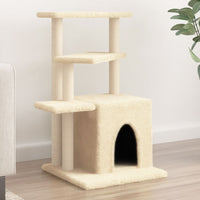 vidaXL Árvore para gatos c/ postes arranhadores sisal 83,5 cm creme