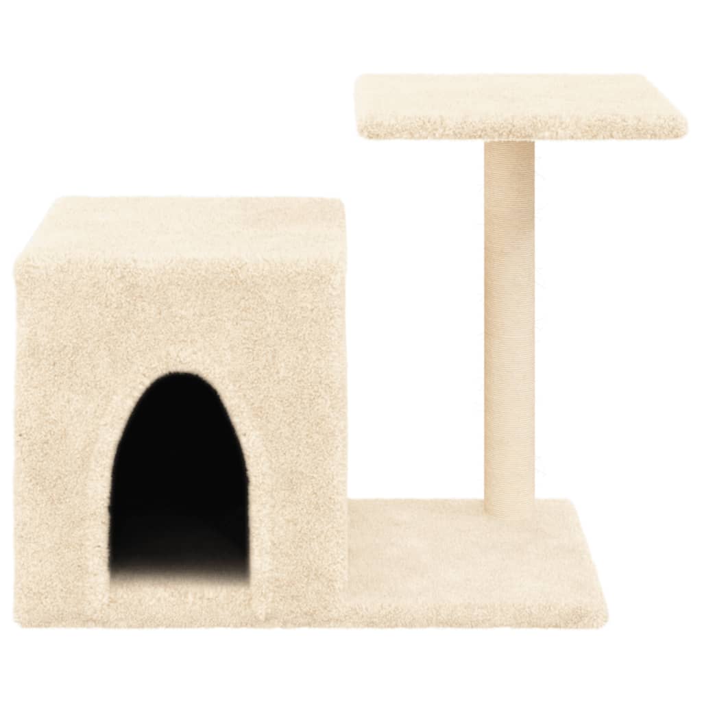 vidaXL Árvore para gatos c/ postes arranhadores sisal 50,5 cm creme