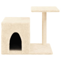 vidaXL Árvore para gatos c/ postes arranhadores sisal 50,5 cm creme